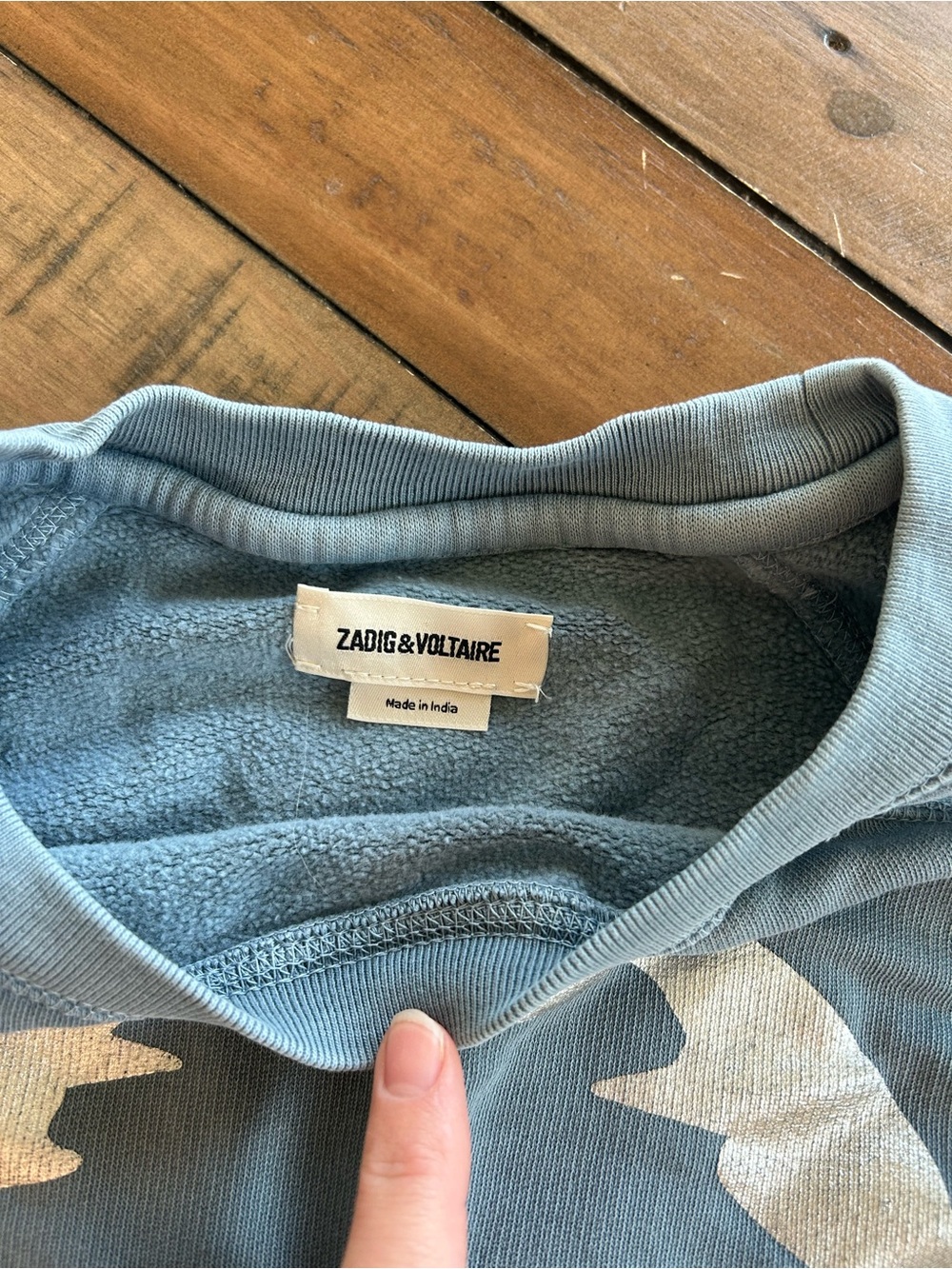 Zadig & Voltaire Upper Skull Foil Blue Cotton Sweatshirt M - Picture 3 of 10